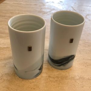 Asian Tumblers set of 2 with grey marble design